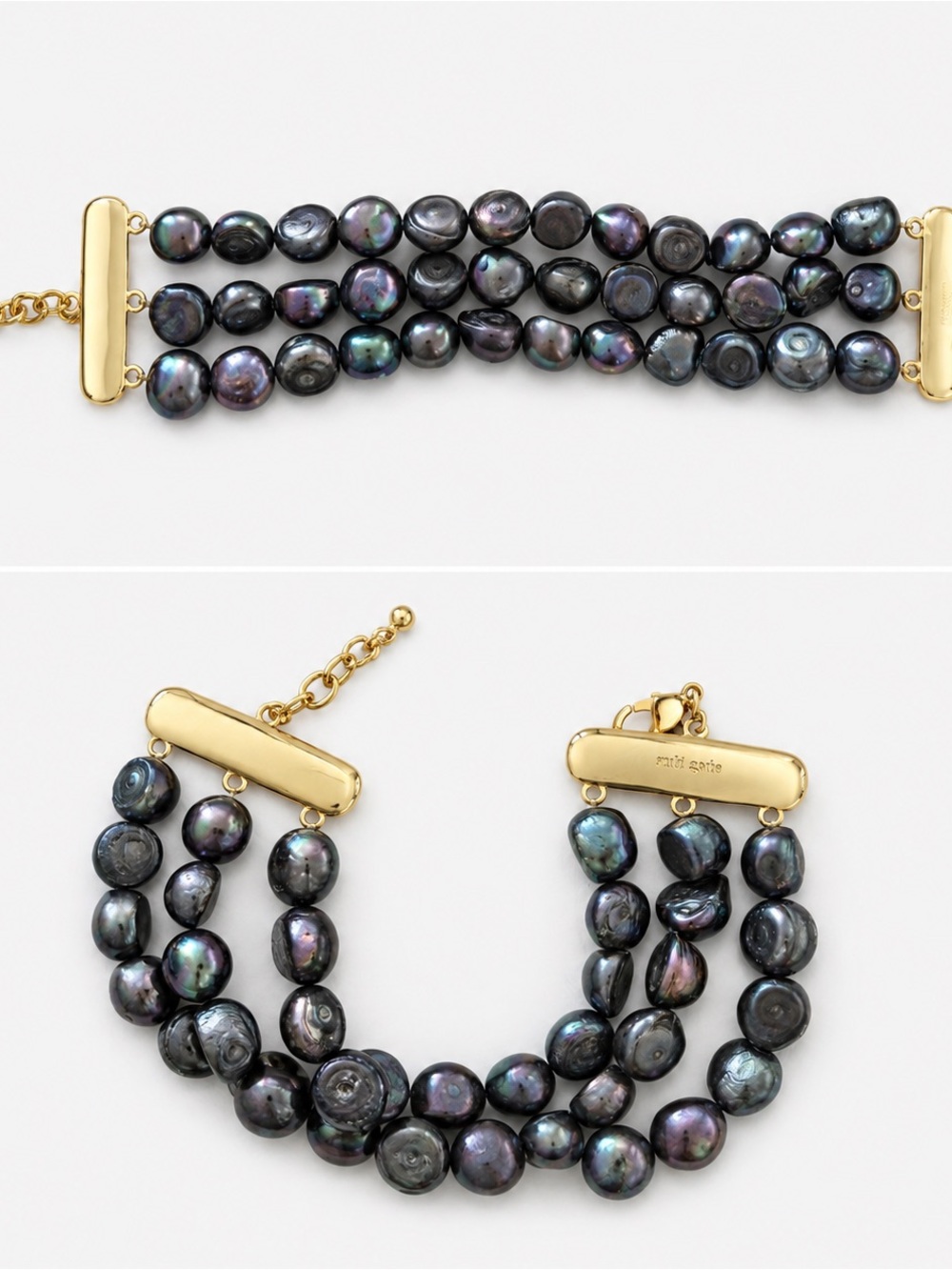 Cult Gaia Multi-Strand Black Peacock Pearl Bracelet
